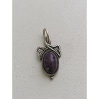 Кулон серебро 875 пробы СССР, камень, торги с Рубля