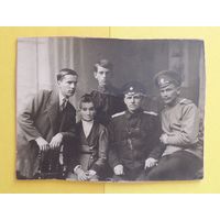 Фото "Семья русских офицеров", до 1917 г. (15*11 см)