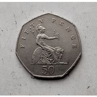 50 пенсов 1997 года Великобритания. Королева Елизавета 2. Красивая монета!