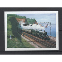 Либерия /LIBERIA 1994** Паровоз Железная дорога (Mi#Bl.138)