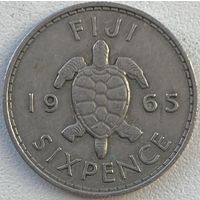 Фиджи 6 пенсов 1965 г. Черепаха