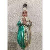 Ёлочная игрушка, стекло, Клоун с дудочкой