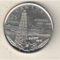 Канада 25 цент 2005 100 лет провинции Альберта