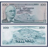 Исландия, 100 крон 1961 г., P-44a(11) (DA, сенатор Трюггви Гуннарссон), UNC