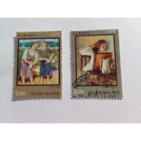 Марки   Живопись Финляндия   1975    2 шт. -  1,00 руб.