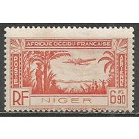 Французский Нигер. Авиа. Самолёт над живописным ландшафтом. 1940г. Mi#98.