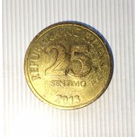 25 сентимо 2013 года Филиппины. Республика Филиппины. Родная патина!