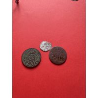 С 1 руб. Двуденарий 1567 и два гроша 1767,1784