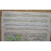 Карты 1:200 000 (в 1 см 2 км) различных частей Гомельской области. 1980-2000 г. 9 шт. Цена за 1