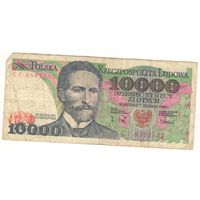 Польша, 10000 злотых, 1988г, серия CT
