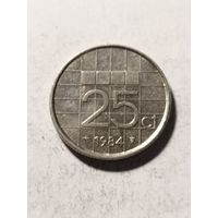 Нидерланды 25 центов 1984