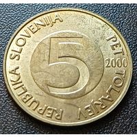 Словения 5 толаров, 2000    ( 2-7-5 )