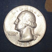 США 25 центов (квотер) 1983  P