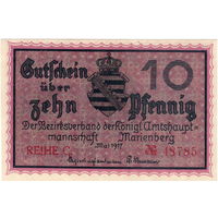 Германия, Мариенберг, 10 пфеннигов, 1917 г.