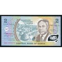 Самоа 2 тала 1990 г. P31e. Серия AAN. Полимер. UNC