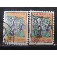 Ангола, колония Португалии, 1965. Доплатная марка. Оттенки цвета.