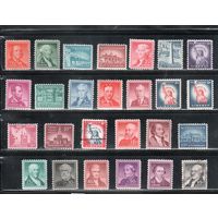 США-1954, (Мих.650-675),  ** (4 м - * , 2 м - гаш.)  , Стандарт, Президенты, Личности, Архитектура, (полная серия)