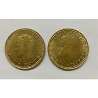 Испания 1 песета, 1975 год.1980 год