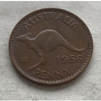 Австралия 1 пенни 1956 Елизавета II (Перт - с точкой)