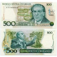 Бразилия. 500 крузадо (образца 1988 года, P212d, UNC)