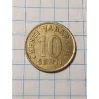 10 центов Эстония 1991 год.