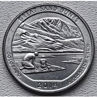 США 25 центов (квотер) 2014 D Great Sand Dunes Colorado