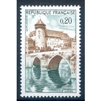 Франция - 1962г. - Замок Лаваль и мост через Майенну - 1 марка - полная серия, MH [Mi 1383]. #2-Fr-61-A-2
