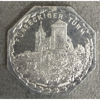 Германия Нюрнберг нотгельд 20 пфеннигов 1920 . Башня. трамвайный жетон