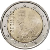 2 евро 2020 Люксембург  Рождение принца Чарльза UNC из ролла фото