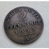Пруссия 2 пфеннига, 1855  1-15-31