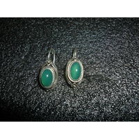 Серьги СССР С Хризопразом