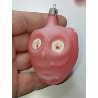 Ёлочная игрушка  - Филин . СССР  . Стекло .