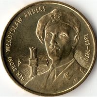 Польша 2 злотых, 2002 110 лет со дня рождения Владислава Андерса UNC