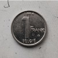1 франк 1994 года Бельгия (надпись на голландском "BELGIЁ"). Король Альберт 2.