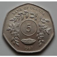 Уганда 5 шиллингов 1987 год, UNC