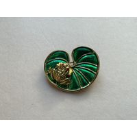 Брошь Лягушка Сваровски? Эмаль Германия винтаж