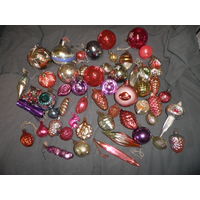 Новогодние ёлочные игрушки из СССР 50 шт.Лот 10.С рубля.