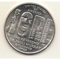 25 центов 2024 г. D. Выдающие женщины- Паула Мюррей