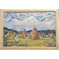 Катков С.П "Лето", 1960 год. Холст, масло. Размер с рамой 64,5х45,5 см.