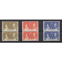 130.BrKS. Великобритания. Колонии.  Сейшельские острова. Коронация Георга VI и Елизаветы. 1937 г. Полная серия. Пары. Mi.##118-120. MNH.