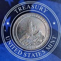 США 25 центов 2012г. (S). Национальный парк Гавайские вулканы.