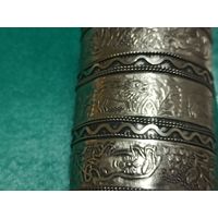 Открытый браслет-манжета, антикварный Раджастхан (Индия), из белого металла для женщин