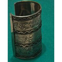 Открытый браслет-манжета, антикварный Раджастхан (Индия), из белого металла для женщин