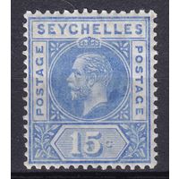 78.BrKSe. Великобритания. Колонии. Сейшельские острова. Георг V. Стандарт. 15C. 1912 г. Mi.#67.