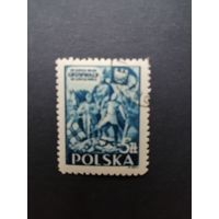 Польша 1945 Марка "535 лет битве при Танненберге (Грюнвальд)" (гашение с клеем, наклейка) Mi.405 каталог 20.00 евро