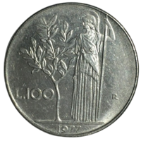 Италия 100 лир, 1977