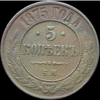 5 копеек 1875, Рельеф! С 1 Рубля!