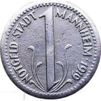 РАСПРОДАЖА!!! - ГЕРМАНИЯ МАНГЕЙМ 10 пфенигов 1919 год