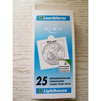 Холдеры Leuchtturn Opnima 50*50 мм для монет 39,5 мм, самоклеющиеся.