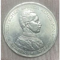 Монета 5 марок 1913 год. Пруссия. Германская империя. Вильгельм II